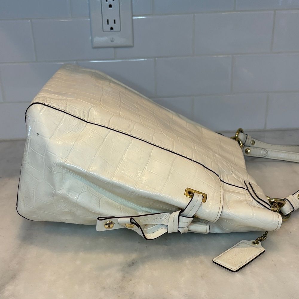 Coach Bag Purse Handbag Leather Peyton Embossed Croc Exotic Large Shoulder Tote - Picture 7 of 16